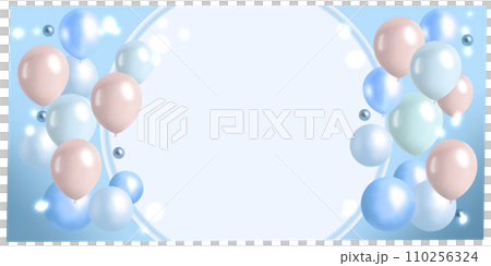 風船が飛ぶ背景イラスト 110256324