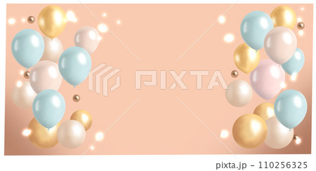 風船が飛ぶ背景イラスト 110256325
