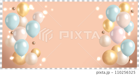 Background illustration with flying balloons 110256325