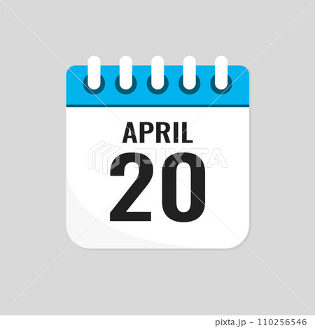 Icon page calendar day - 20 April Icon page calendar day - 20 April 110256546