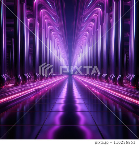 AI-generated content. Design element. 3D illustration. rendering. futuristic interior.AI Generative. AI-generated content. Design element. 3D illustration. rendering. futuristic interior.AI Generative. 110256853