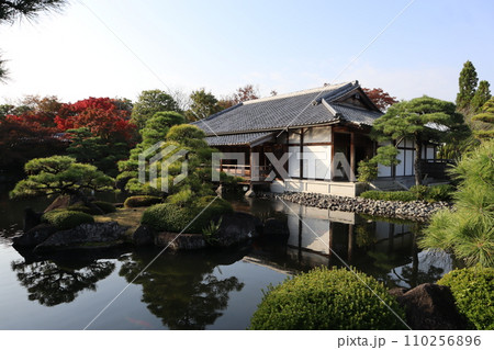 兵庫 姫路 好古園 御屋敷の庭の潮音斎と紅葉 兵庫 姫路 好古園 御屋敷の庭の潮音斎と紅葉 110256896