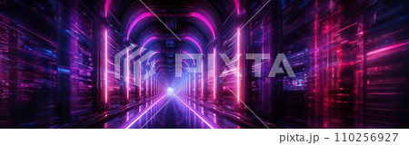 AI-generated content. Design element. 3D illustration. rendering. futuristic interior.AI Generative. 110256927