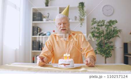 Elderly man celebrates his birthday alone, a reflection of the times amid coronavirus lockdown Elderly man celebrates his birthday alone, a reflection of the times amid coronavirus lockdown 110257124