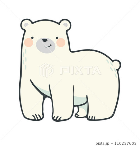 Cartoon polar bear character doodle Cartoon polar bear character doodle 110257605