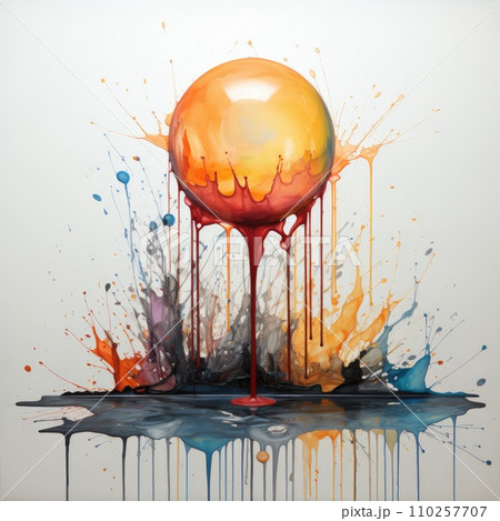 AI-generated content. abstract watercolor paintings, paint color splotches, abstract colors, minimalism art painting, scene design. Ai Generative. 110257707