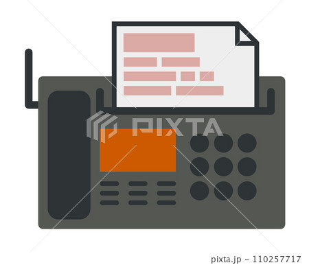 文章や書類を送受信できるファックス機器のイラスト 文章や書類を送受信できるファックス機器のイラスト 110257717