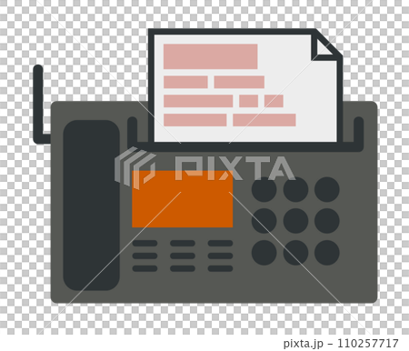 文章や書類を送受信できるファックス機器のイラスト 文章や書類を送受信できるファックス機器のイラスト 110257717
