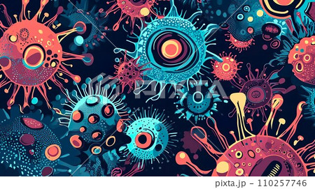ウィルスのイラスト1 110257746