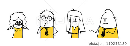Stick figure. Set of different emotions of people. Stick figure. Set of different emotions of people. 110258180