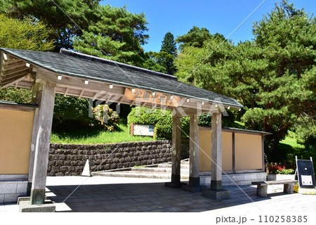箱根町 神奈川県立恩賜箱根公園中央門と深緑 箱根町 神奈川県立恩賜箱根公園中央門と深緑 110258385