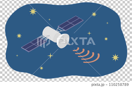 アイソメトリックイラスト:人工衛星 110258789