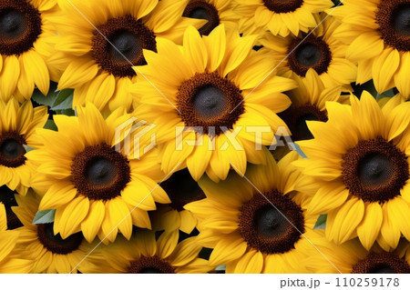 Fields with yellow sunflowers 110259178