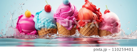 Ice cream scoops 110259401