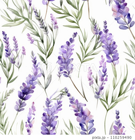 Seamless background with blooming lavender Seamless background with blooming lavender 110259490