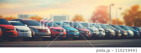 Blurred fuzzy car parking lot Blurred fuzzy car parking lot 110259491
