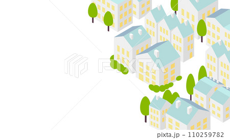 アイソメトリック　街並みの壁紙 110259782