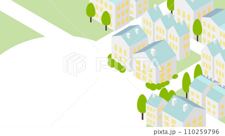 アイソメトリック　街並みの壁紙 110259796