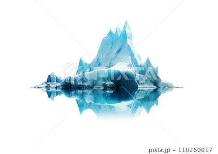 AI-generated content. Huge iceberg isolated on white background 110260017