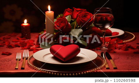 Valentines day table setting 110260598