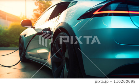 Electric Car on Charging. Electric Car on Charging. 110260698