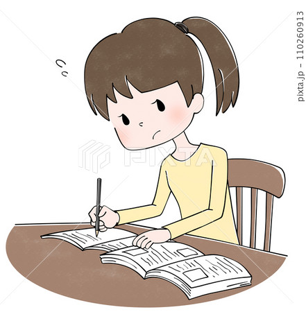 家で勉強する女の子 110260913