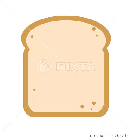 Simple flat illustration of a slice of toast bread. Simple flat illustration of a slice of toast bread. 110262212