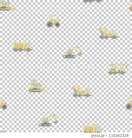 Truck seamless Pattern Watercolor illustration. Hand drawn cars on isolated background. Baby boy toy drawing. Sketch of construction transport for clothing and fabrics for children. Truck seamless Pattern Watercolor illustration. Hand drawn cars on isolated background. Baby boy toy drawing. Sketch of construction transport for clothing and fabrics for children. 110262326