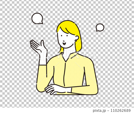 Woman talking - upper body - business woman icon - simple vector illustration material Woman talking - upper body - business woman icon - simple vector illustration material 110262689