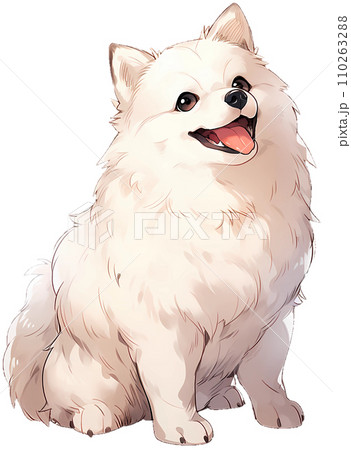 お座りして微笑むスピッツ /AI生成 お座りして微笑むスピッツ /AI生成 110263288