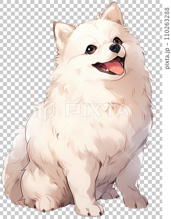 お座りして微笑むスピッツ /AI生成 お座りして微笑むスピッツ /AI生成 110263288