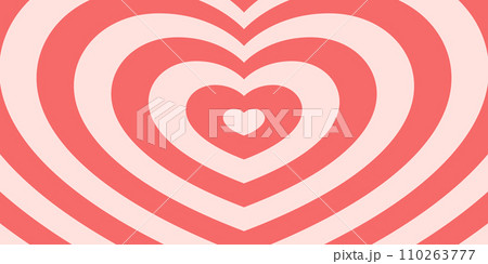 Retro Wallpaper Featuring a Red and White Tunnel Made of Hearts. Dive into the Psychedelic Vibes of the 70s 110263777