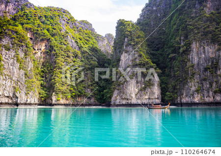 Beautiful tropical landscape of the Maya Bay in the Phi Phi Islands in Thailand 110264674