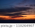 日没後の夕焼け　北海道　日本海沿岸　初山別村みさき台公園 110264907