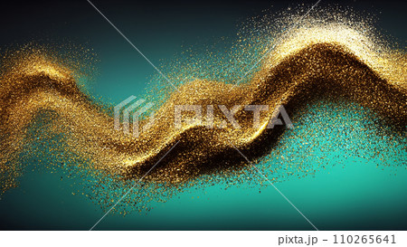 立体的な金の粒子の波 立体的な金の粒子の波 110265641
