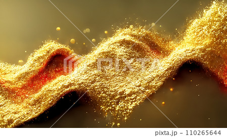 立体的な金の粒子の波 立体的な金の粒子の波 110265644