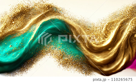 立体的な金の粒子の波 立体的な金の粒子の波 110265675