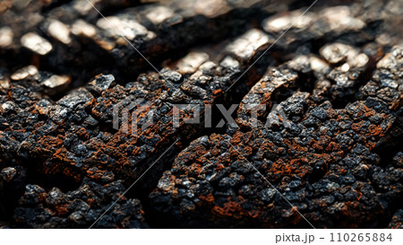 黒い金属のクローズアップ 110265884