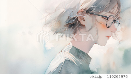美しい女性の横顔 110265976