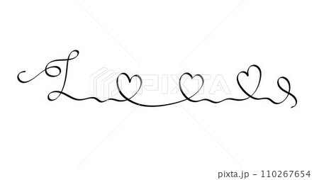 Love with hearts hand written single continuous line lettering phrase in simple doodle style vector illustration isolated for greeting card, postcards, poster, banner, wedding concept Love with hearts hand written single continuous line lettering phrase in simple doodle style vector illustration isolated for greeting card, postcards, poster, banner, wedding concept 110267654