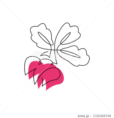 Radish vegetable in continuous one line art style 110268548