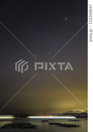 瀬戸内の春の星景　西空のオリオン座 110268647