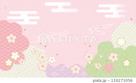 桜　春　和柄　背景イラスト 110271056