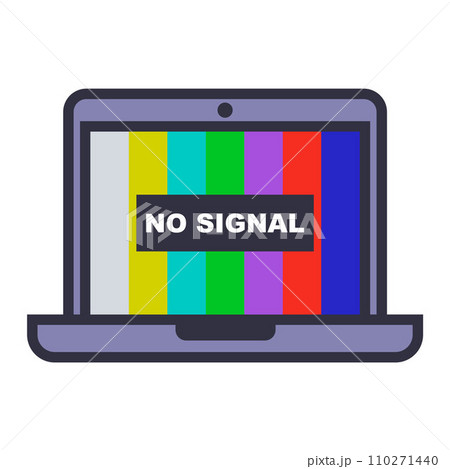 laptop is broken. no signal.のイラスト素材 [110271440] - PIXTA