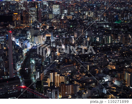 （東京都）SHIBUYA SKYから眺める東京都市風景　夕景 110271899