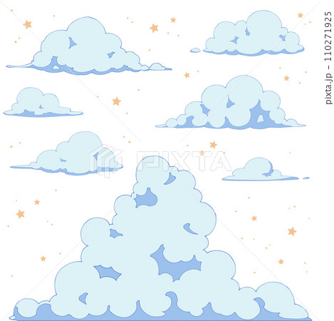 カットイラストセット_雲_夜 カットイラストセット_雲_夜 110271925