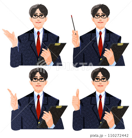 お医者様指差しポーズセット 110272442