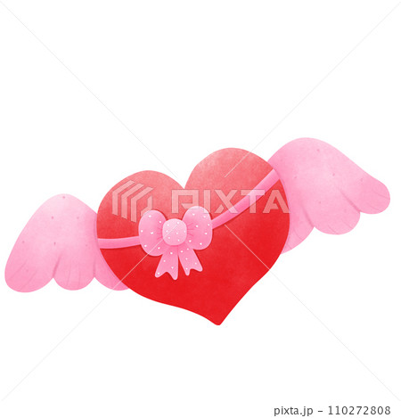watercolor heart with pink ribbon watercolor heart with pink ribbon 110272808