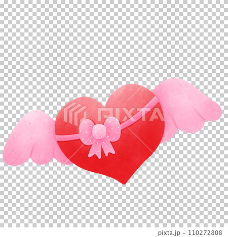 watercolor heart with pink ribbon watercolor heart with pink ribbon 110272808