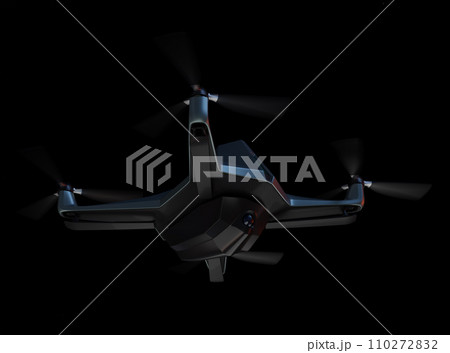 夜間に偵察飛行しているステルスドローン 110272832